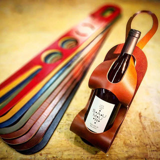 porte bouteille en cuir l'originale La Bouclée