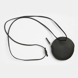 mini sac rond en cuir noir