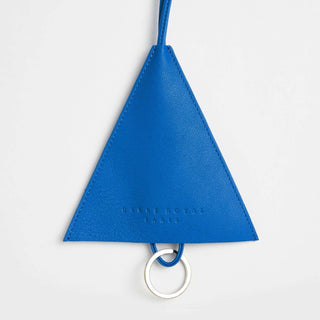 porte clé en cuir carré royal bleu