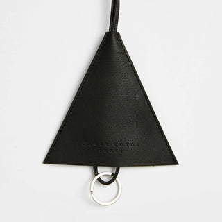 porte clé en cuir carré royal noir