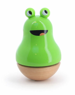 La tendre boîte à musique Babeth la rainette en bois du Jura. Berceuse mécanique « Fais dodo » sans piles pour les minis. À chiner chez CQFD Avignon !