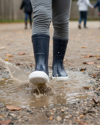 Découvrez les bottes de pluie Airport Méduse® bleu marine. Imperméables, anti-glisse et 100% recyclables. La qualité française pour vos enfants chez CQFD Avignon.