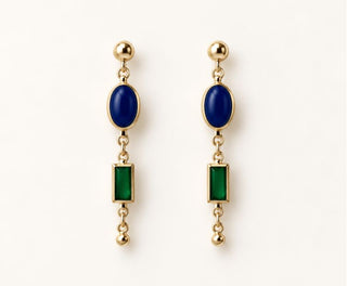 Craquez pour les boucles carrées Pamela de Chic Alors chez CQFD Avignon. En cristal upcyclé & doré 24K, tiges argent. Pop, chic & 100% Made in France !