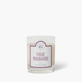 La bougie Figue Rhubarbe de La Belle Mèche. Un sillage atypique lacté et acidulé, cire de soja naturelle et parfum de Grasse. À shopper chez CQFD Avignon !