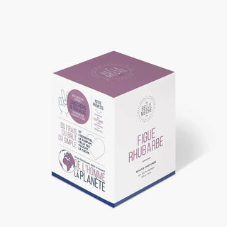 La bougie Figue Rhubarbe de La Belle Mèche. Un sillage atypique lacté et acidulé, cire de soja naturelle et parfum de Grasse. À shopper chez CQFD Avignon !