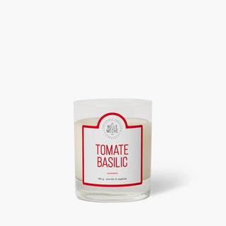 La bougie Tomate Basilic de La Belle Mèche. Un sillage aromatique de potager, cire de soja 100% naturelle et parfum de Grasse. À chiner chez CQFD Avignon !
