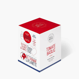 La bougie Tomate Basilic de La Belle Mèche. Un sillage aromatique de potager, cire de soja 100% naturelle et parfum de Grasse. À chiner chez CQFD Avignon !