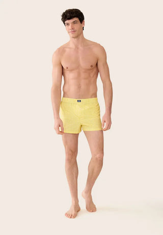 Caleçon Jacques motif Vichy Jaune Citron par Le Slip Français. Un classique 100% coton, confortable et fabriqué en France. À shopper chez CQFD Avignon !