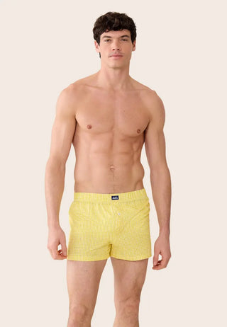Caleçon Jacques motif Vichy Jaune Citron par Le Slip Français. Un classique 100% coton, confortable et fabriqué en France. À shopper chez CQFD Avignon !