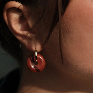 Camille Colette Studio - Petites créoles - jaspe rouge