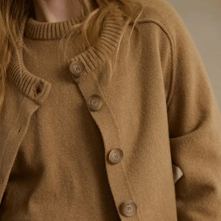 Cardigan laine mérinos Le Minor beige