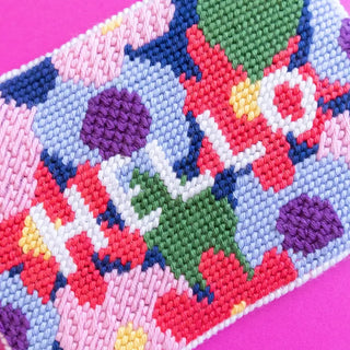 Carte postale à broder Hello flowers CANEVAS FATAL