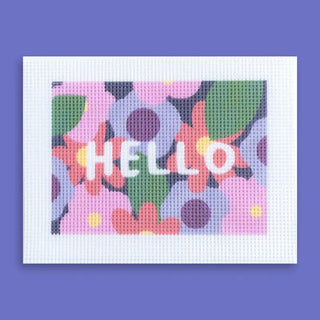 Carte postale à broder Hello flowers CANEVAS FATAL