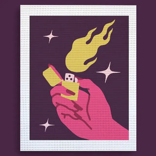 Carte postale à broder Light it up CANEVAS FATAL