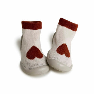 Craquez pour les chaussons chaussettes laine & cachemire Cœur en chocolat de Collégien chez CQFD Avignon. Semelle antidérapante. 100% fait main en France !