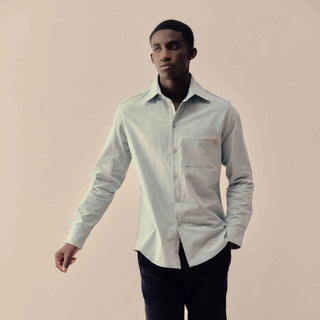 Chemise Homme Coton Bleu Clair Pierre - DAO | Made in France | CQFD