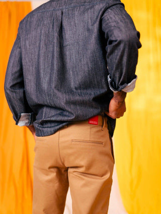 Chino Ajusté 163 1083 Marron Clair - Coton Bio Flex