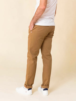 Chino Ajusté 163 1083 Marron Clair - Coton Bio Flex