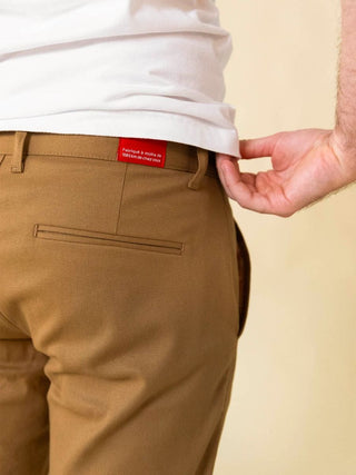 Chino Ajusté 163 1083 Marron Clair - Coton Bio Flex