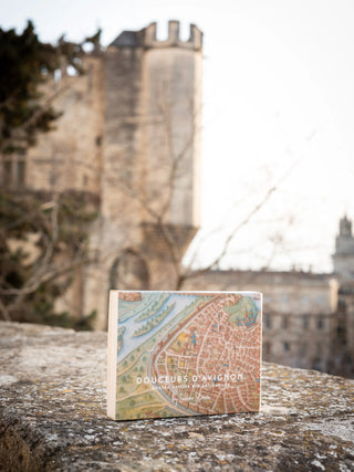Découvrez le Coffret Douceurs d'Avignon de Savon Stories chez CQFD. 4 savons artisanaux bio, saponifiés à froid, inspirés par Avignon. 100% actifs, sans eau et Made in France.