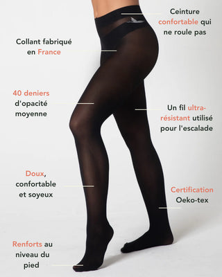 Collant 40 Deniers Ultra-Résistant Cygnes | Made in France | CQFD