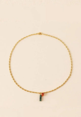Collier ENNATO Judith agathe rouge et verte