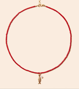  Collier Pez Bambou de mer rouge Camille Colette Studio 