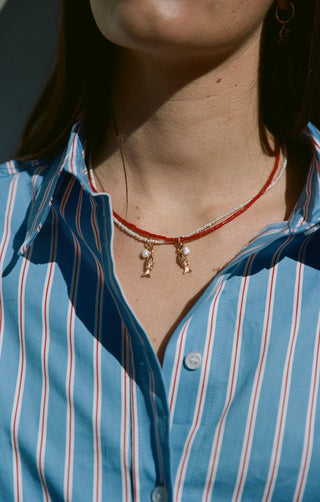  Collier Pez Bambou de mer rouge Camille Colette Studio 