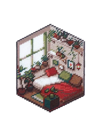 Brodez une chambre douillette avec le kit canevas Cosy Bedroom de Kaie chez CQFD Avignon. Toile plastique & fils DMC. Kit DIY créatif Made in France !
