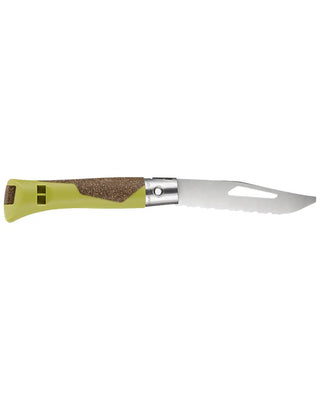 Le couteau néo7 Alpine Tilleul d'Opinel. Un concentré de technologie outdoor : mécanisme OPIFLEX®, manche liège, ultra-léger (41g). Dispo chez CQFD Avignon !