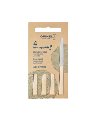 Découvrez le coffret de couteaux de table Opinel Bon Appétit en bois de charme naturel chez CQFD Avignon. Lame inox haute performance, fabriqué en France.