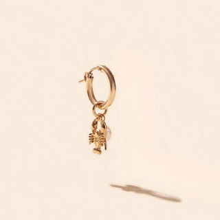 Découvrez les créoles homard de Camille Colette Studio. Bijoux à l'unité en gold filled et perle d'eau douce. Fabriqué à Bordeaux, disponible chez CQFD Avignon.