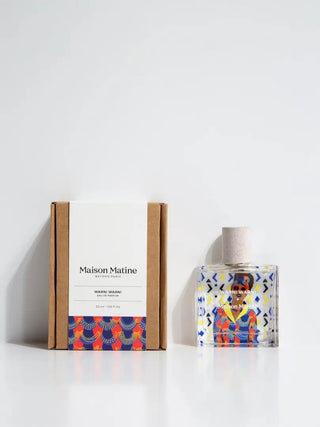 Découvrez l'eau de parfum Warni Warni de Maison Matine chez CQFD Avignon. Une fragrance mixte, fleurie et épicée, à base d'alcool bio et fabriquée en France.