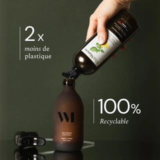 Nettoyez toute la maison avec le Multi-Surface Basilic Citron à 98,7% naturel. Flacon verre renforcé® élégant et rechargeable. Efficacité prouvée chez CQFD Avignon.