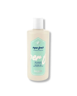 Offrez à votre peau le gel douche Super Frais de Kerzon chez CQFD Avignon. Sillage chèvrefeuille & ylang-ylang, aloe vera bio. Made in France 320ml.