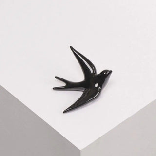 Hirondelle murale en céramique Monochromic noir email