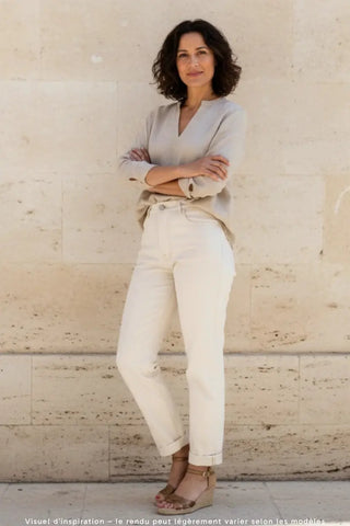 Jeans Mom Femme Écru Jeanne - DAO | Made in France | CQFD