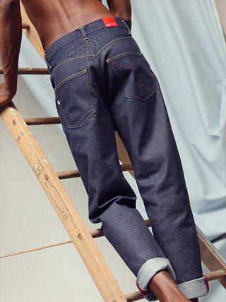 Jean Large Homme 115N 1083 - Indigo Brut 100% Coton Bio