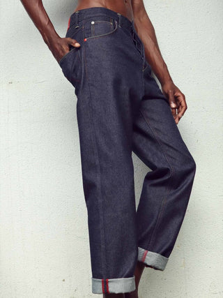 Jean Large Homme 115N 1083 - Indigo Brut 100% Coton Bio