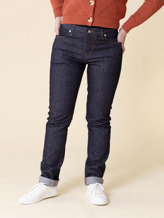 Jean Ajusté 203N Femme 1083 - Indigo Brut Coton Bio