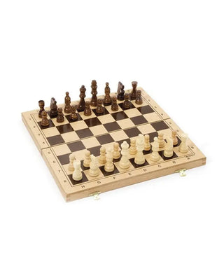 Jeu d'échecs pliant en bois