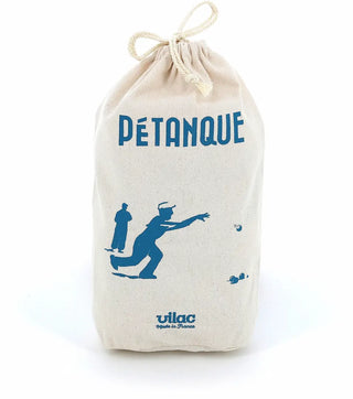 Le jeu de pétanque revisité par Vilac : 6 boules en bois laqué façon billard, un cochonnet et un sac en coton. Du style et du fun chez CQFD Avignon !