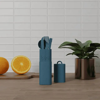 Kit de couverts réutilisables BINI bleu