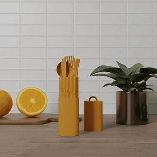 Kit de couverts réutilisables BINI tournesol