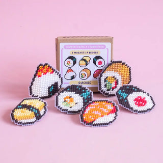 Kit magnets à broder Sushis CANEVAS FATAL
