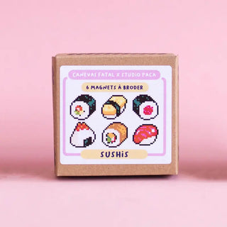 Kit magnets à broder Sushis CANEVAS FATAL