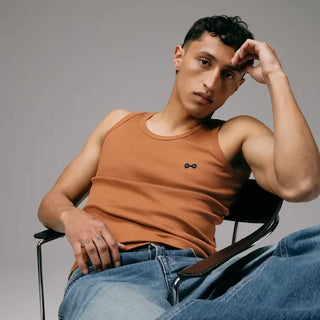 Le Véritable débardeur Marcel cognac Les Tricots Marcel