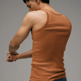 Le Véritable débardeur Marcel cognac Les Tricots Marcel