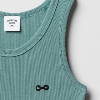 Le Véritable débardeur Marcel vert lagon (avec logo) Les Tricots Marcel