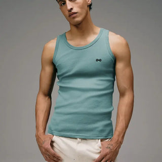 Le Véritable débardeur Marcel vert lagon (avec logo) Les Tricots Marcel